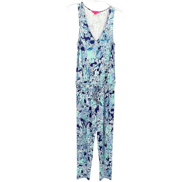 Lilly‎ Pulitzer Paulina Jumpsuit Koalafications Blue Purple Size Small - Picture 2 of 6